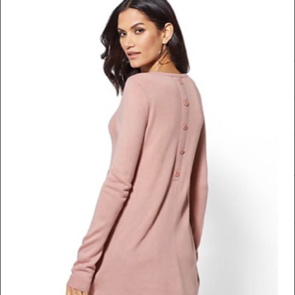 Button-back Tunic Sweater